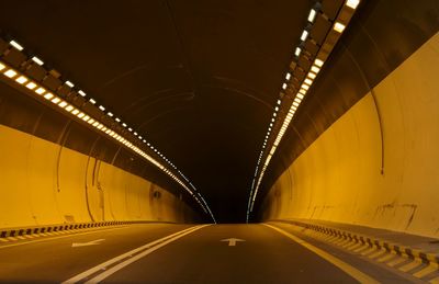 Empty road in tunnel