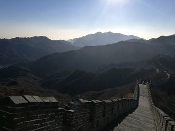 Scenic view of mountains against clear sky