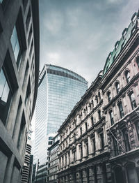 Low angle view of buildings against sky