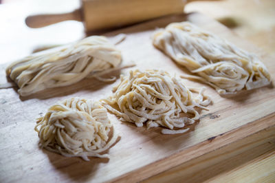 Close-up of pasta on table