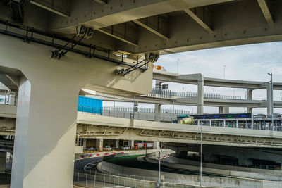 Low angle view of people walking in building