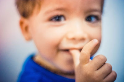 Close-up portrait of cute boy