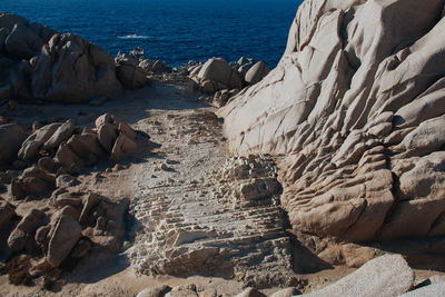 Panoramic view of rocks on beach