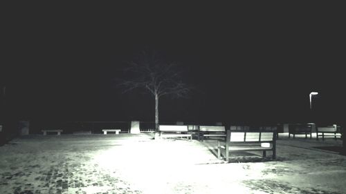 Illuminated street light at night