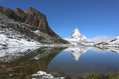 Matterhorn, riffelsee lake switzerland 