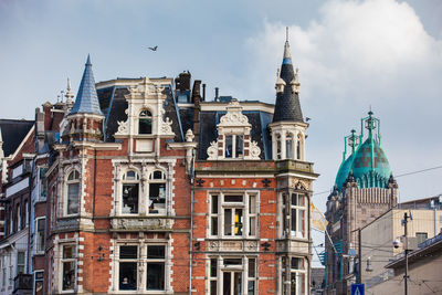 Beautiful architecture at the old central district in amsterdam