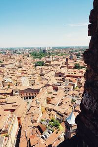 High angle view of townscape against sky