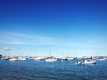 Boats in calm blue sea