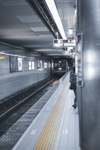 Train at railroad station platform