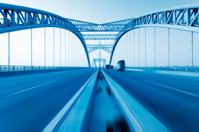 View of bridge against blue sky