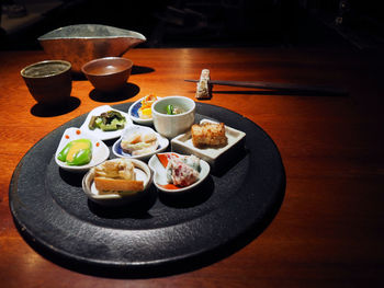 Close-up of food on table