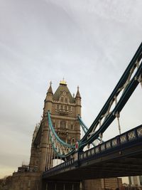 Low angle view of suspension bridge