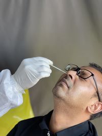 Portrait of young man looking away