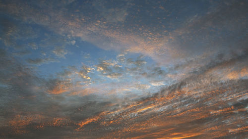 Low angle view of sky during sunset