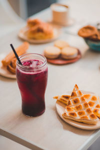 Close-up of food on table