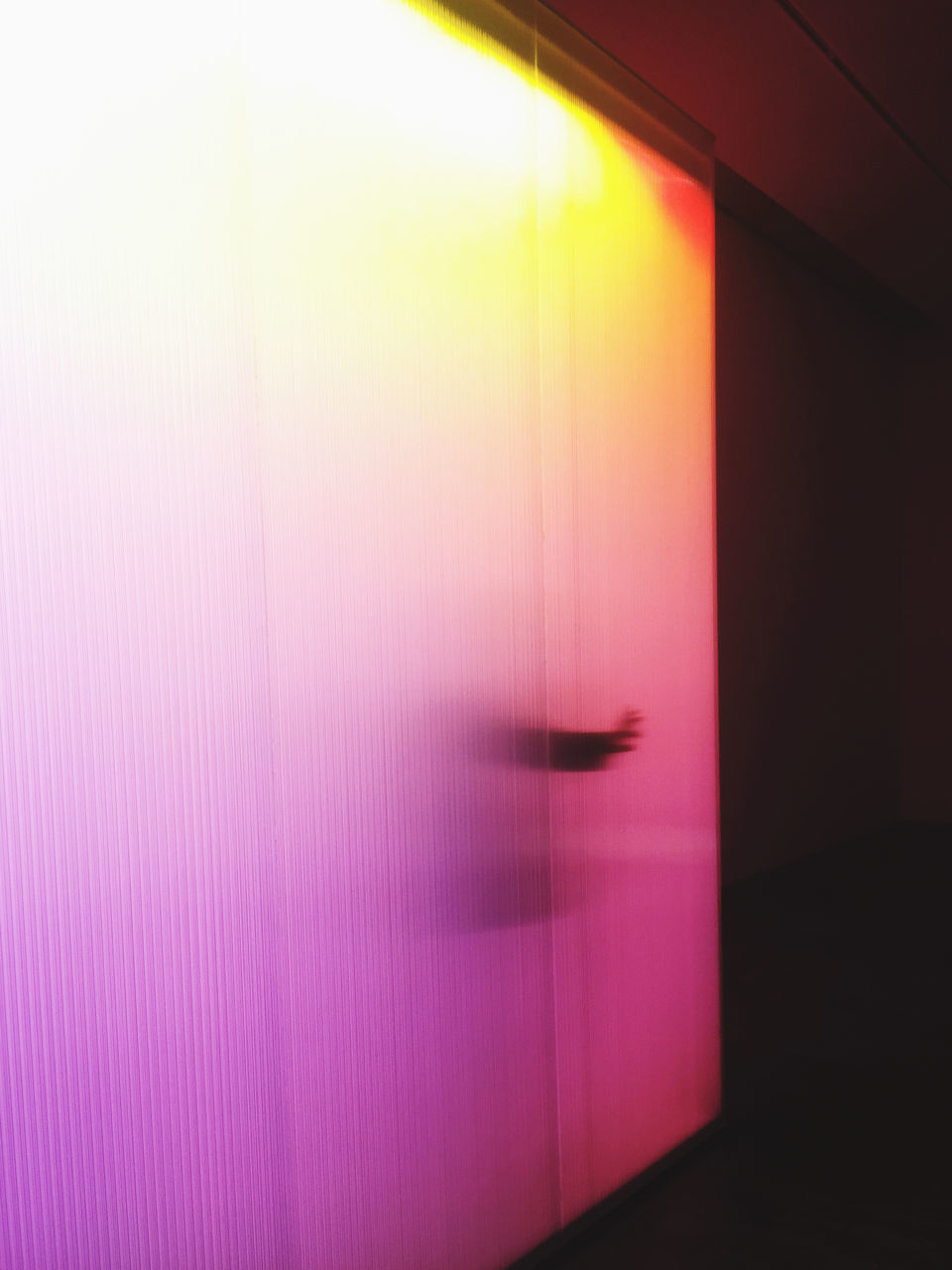 BLURRED MOTION OF GLASS WALL AND DOOR IN BUILDING