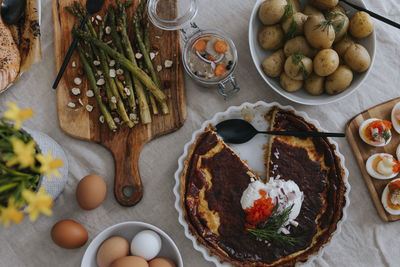 Table set for easter meal