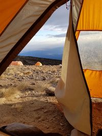 Scenic view of landscape against sky during sunset