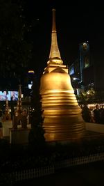 Illuminated temple at night