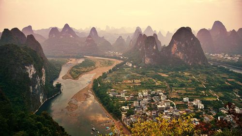 Scenic view of mountains against sky