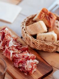 Close-up of food on table