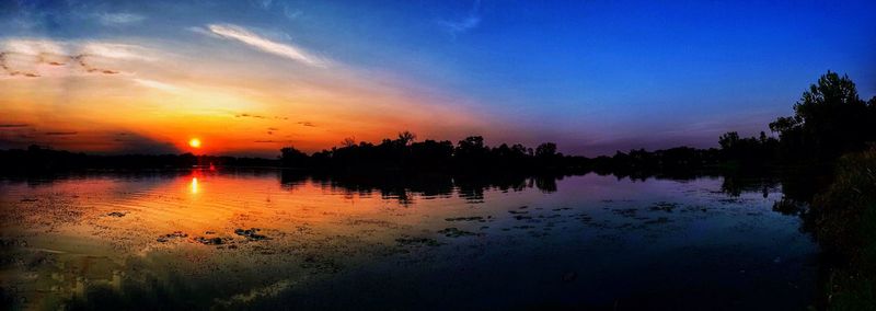 Scenic view of sunset over sea