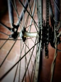 Close-up of bicycle wheel