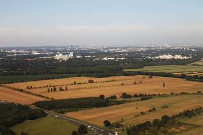 High angle view of rural landscape