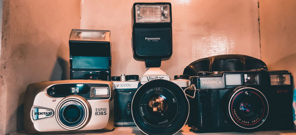 Close-up of vintage camera