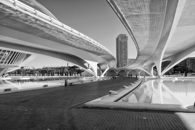 Bridges against sky in city