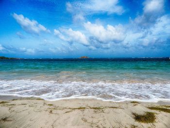 View of sea against cloudy sky