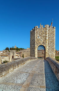 View of fort against blue sky