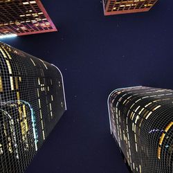 View of illuminated building