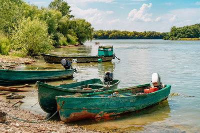 Fishing boats on danube river