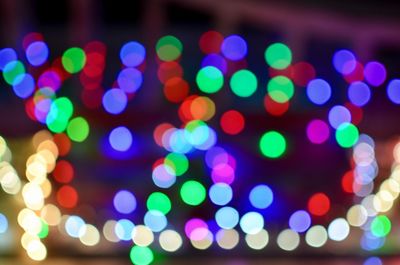 Defocused image of illuminated christmas lights