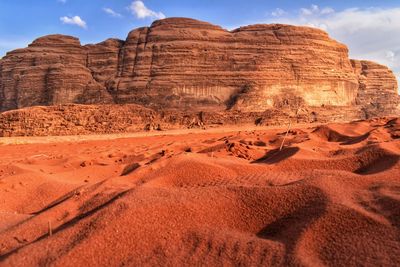 View of rock formations in desert against sky