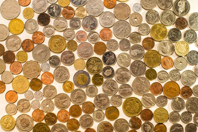 Full frame shot of coins