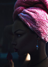 Close-up portrait of young woman