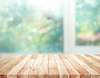 Close-up of wooden table