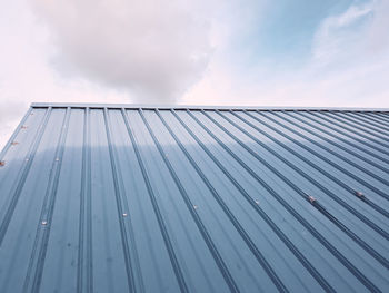 Low angle view of roof against sky