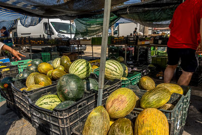 Various fruits for sale at market stall