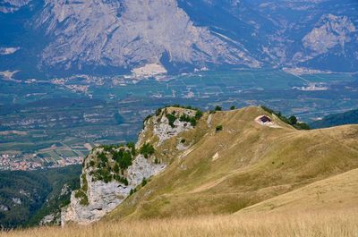 High angle view of mountain range