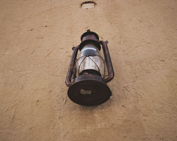 High angle view of clock