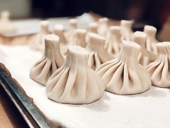 Close-up of raw food on table