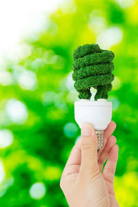 Close-up of hand holding ice cream