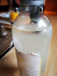 Close-up of drink in glass on table