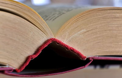 Close-up of book on table