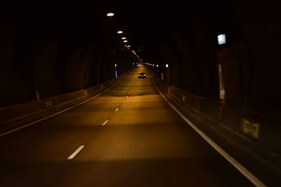 Empty road in tunnel