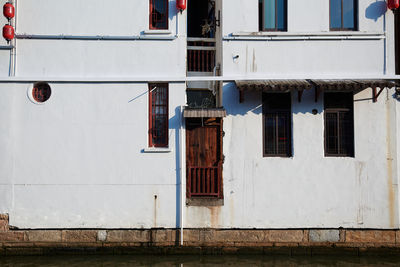 Exterior of white traditional chinese building