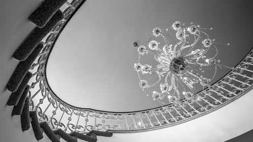 Low angle view of spiral staircase of building